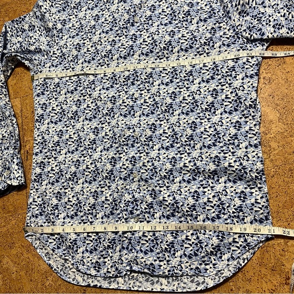 Tailorbyrd Men’s Abstract Pattern Long Sleeve Flip Cuff Button Down Shirt Sz M - Picture 11 of 12